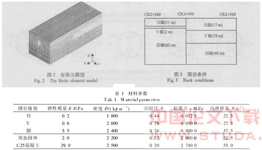 重叠隧道结构内力演变的三维弹塑性数值模拟